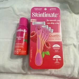 Skintimate Disposable Razor Shave Gel Raspberry Rain 2.75 oz Set 2 Sensitive